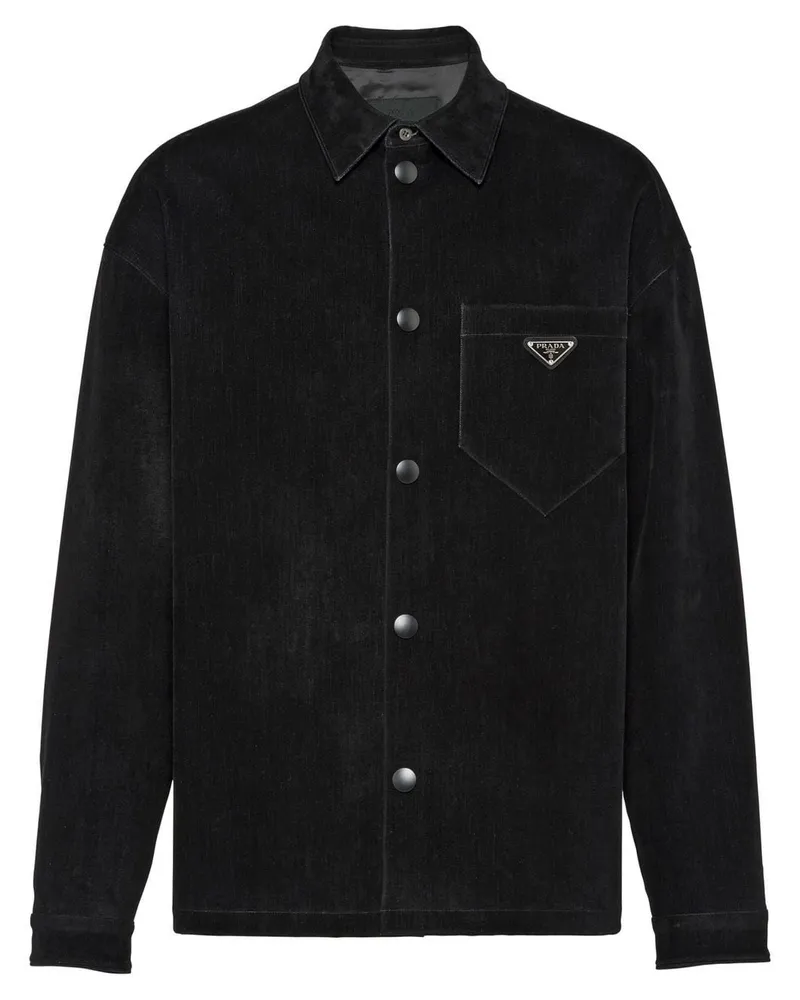 Prada Hemd mit Triangel-Logo - Schwarz Schwarz