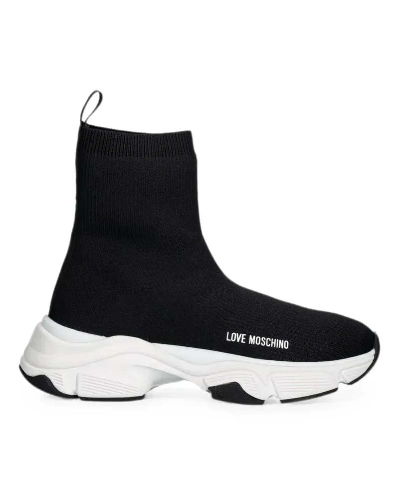 Moschino logo-print sock sneakers - Schwarz Schwarz