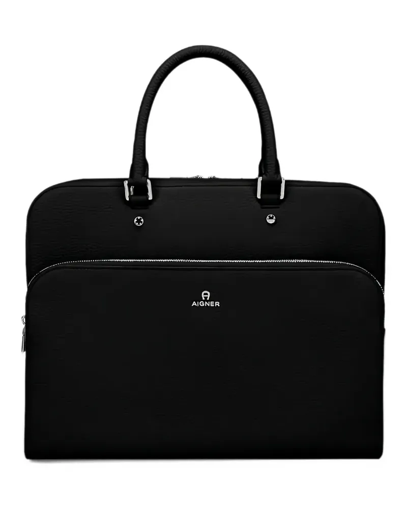 Aigner large Ivy leather laptop bag - Schwarz Schwarz
