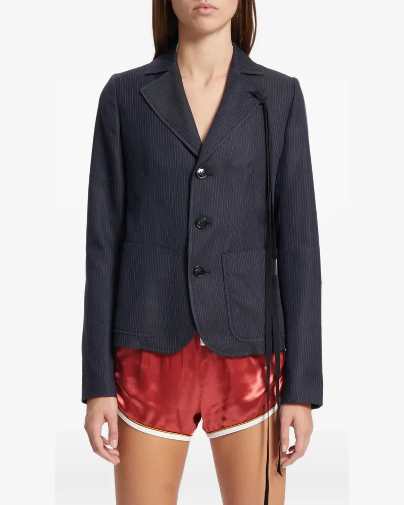 Ann Demeulemeester Jacke mit Nadelstreifen - Blau Blau