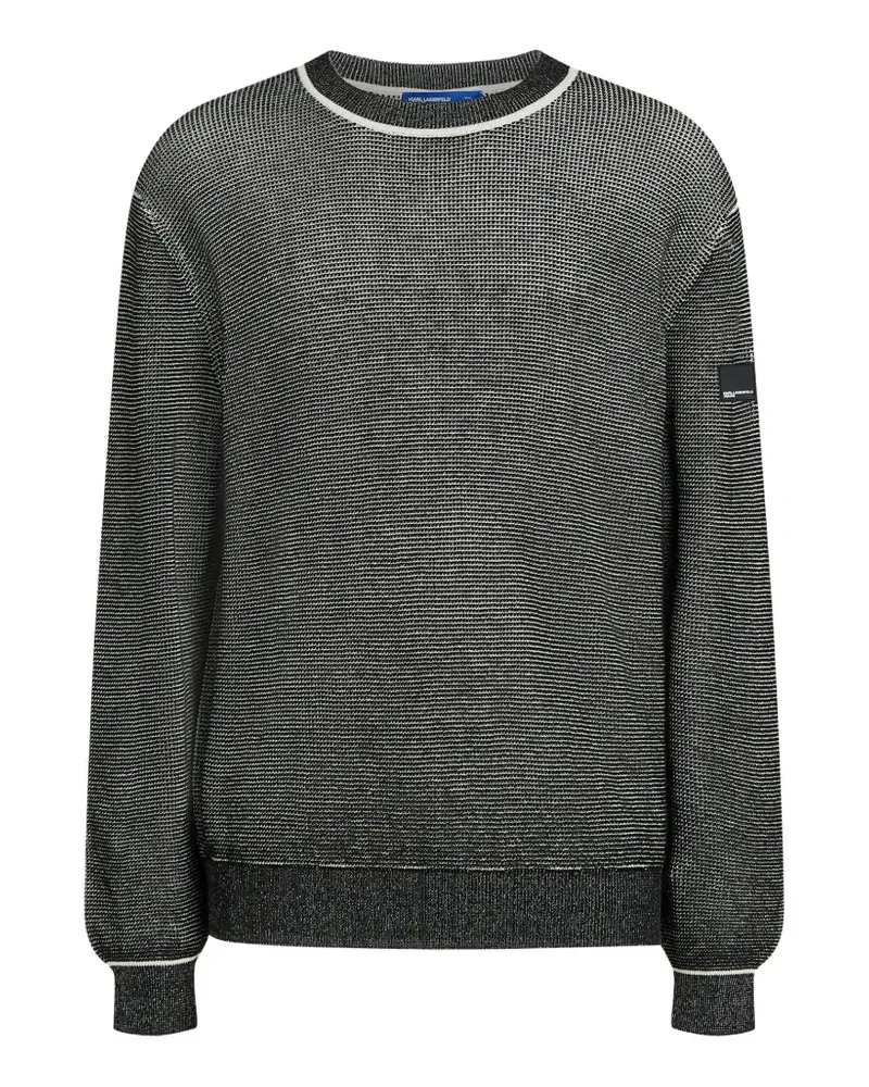 Karl Lagerfeld Pullover mit Waffelstrick-Muster - Schwarz Schwarz