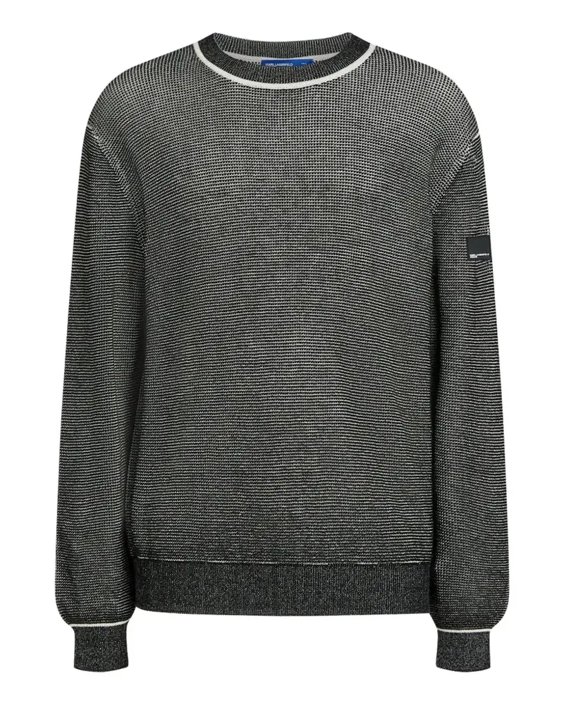 Karl Lagerfeld Pullover mit Waffelstrick-Muster - Schwarz Schwarz