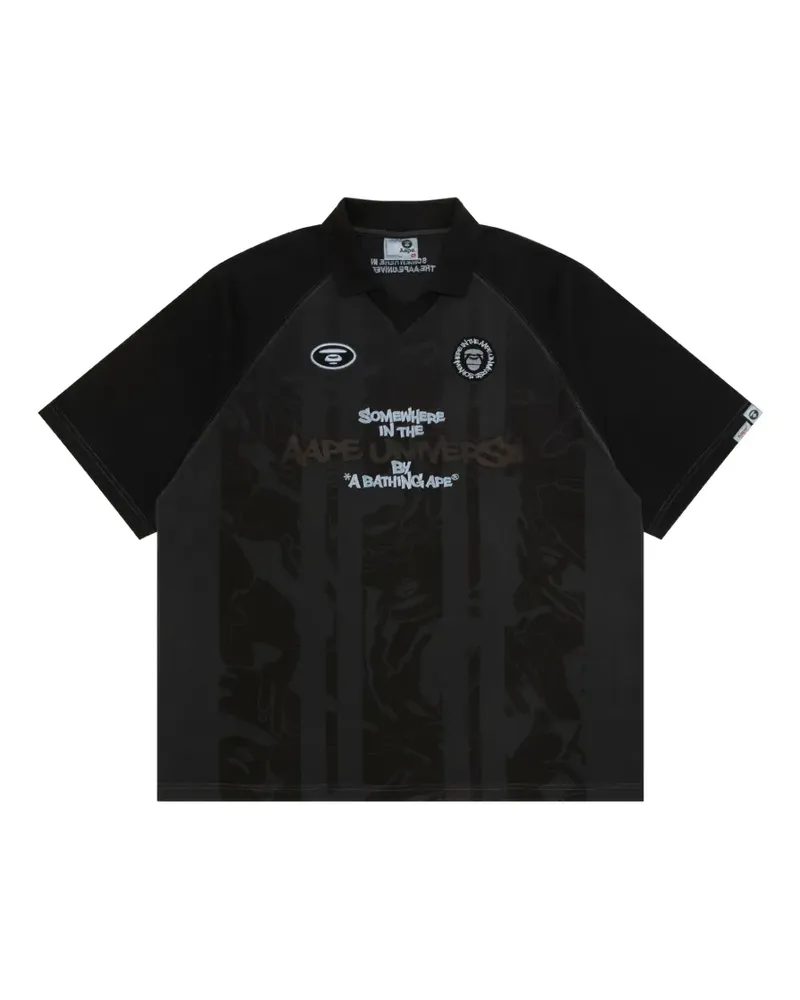 BAPE camouflage-print logo-embroidered T-shirt - Schwarz Schwarz