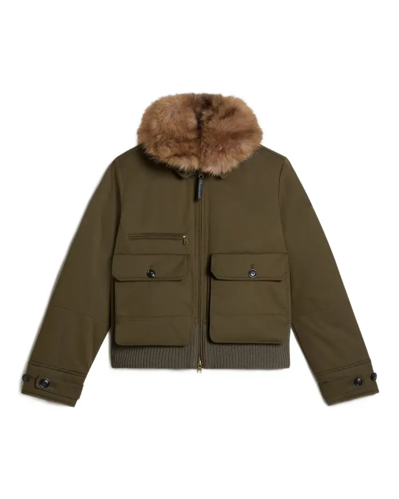 Woolrich Bomberjacke mit Faux-Fur-Kragen - Grün Grün