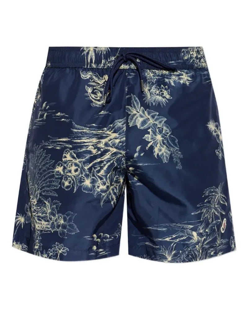 Moncler floral-print swim shorts - Blau Blau