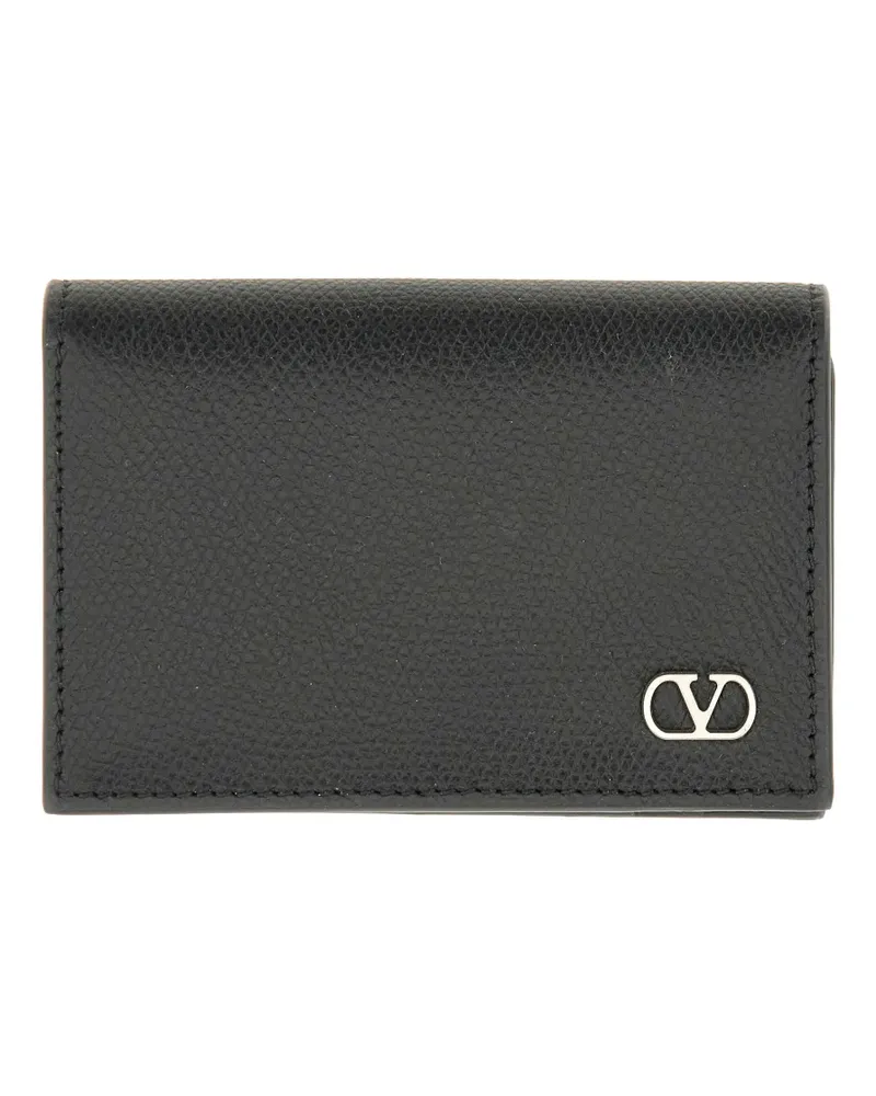 Valentino Garavani Kartenetui mit Logo-Applikation - Schwarz Schwarz