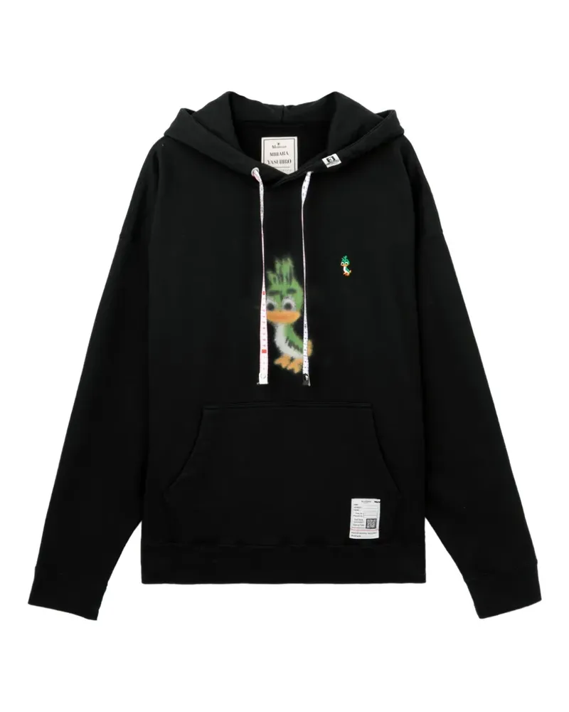 MIHARAYASUHIRO Leon Hoodie mit Print - Schwarz Schwarz
