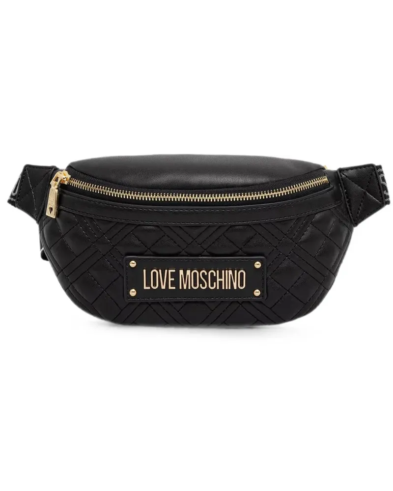 Moschino quilted logo-plaque belt bag - Schwarz Schwarz