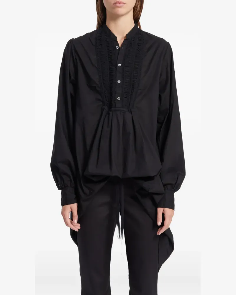 Ann Demeulemeester pintuck-detail pleated shirt - Schwarz Schwarz