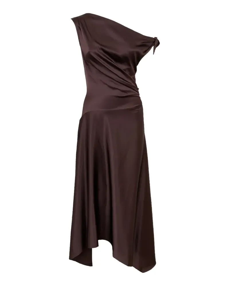 STAUD asymmetric draped dress - Braun Braun