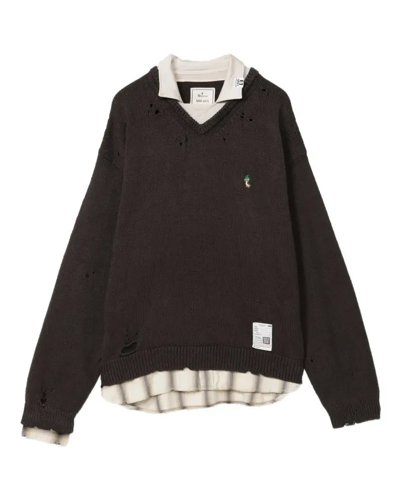 MIHARAYASUHIRO Pullover im Layering-Look - Schwarz Schwarz