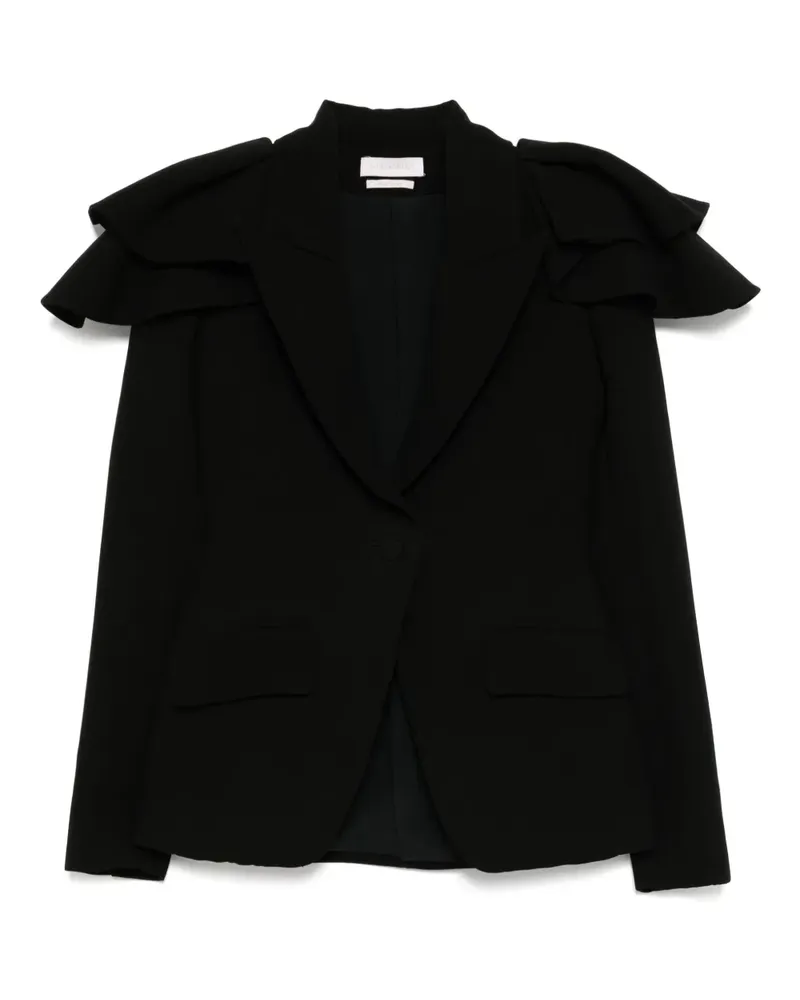 Saiid Kobeisy Gerüschter Blazer - Schwarz Schwarz