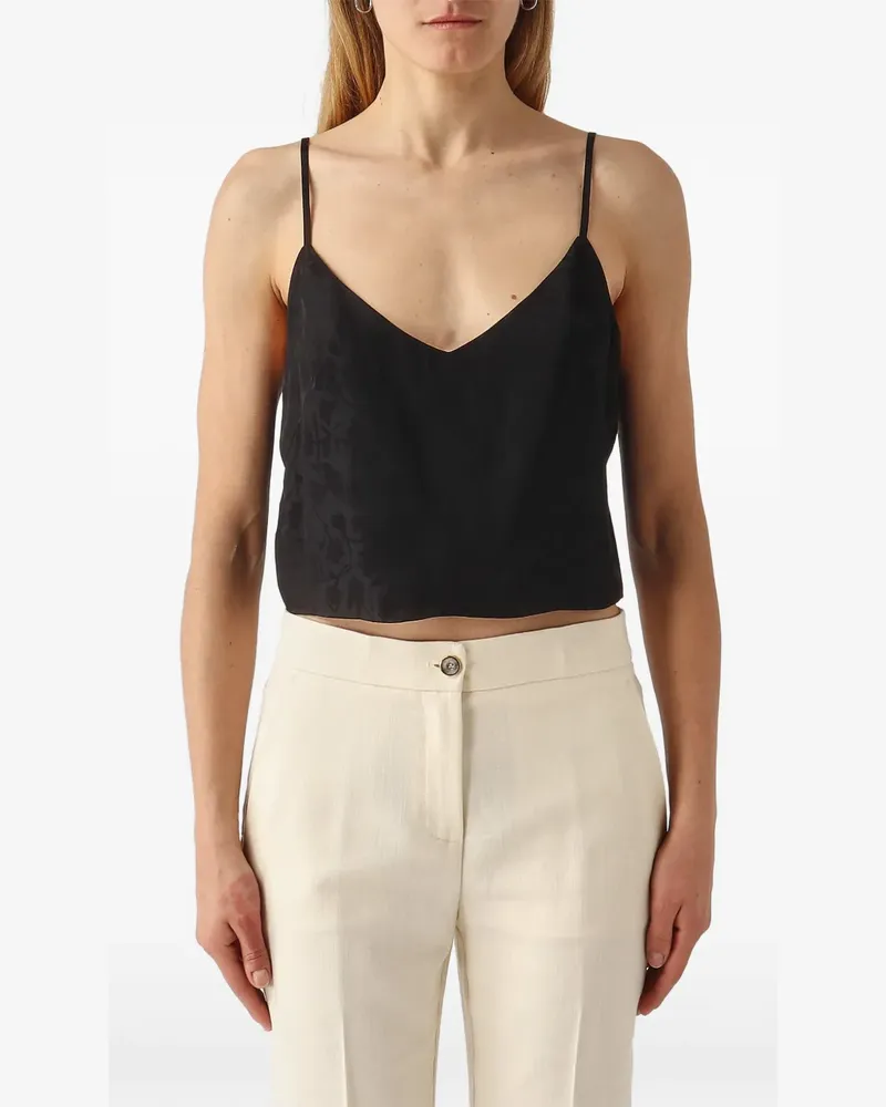 Pinko floral-jacquard camisole top - Schwarz Schwarz