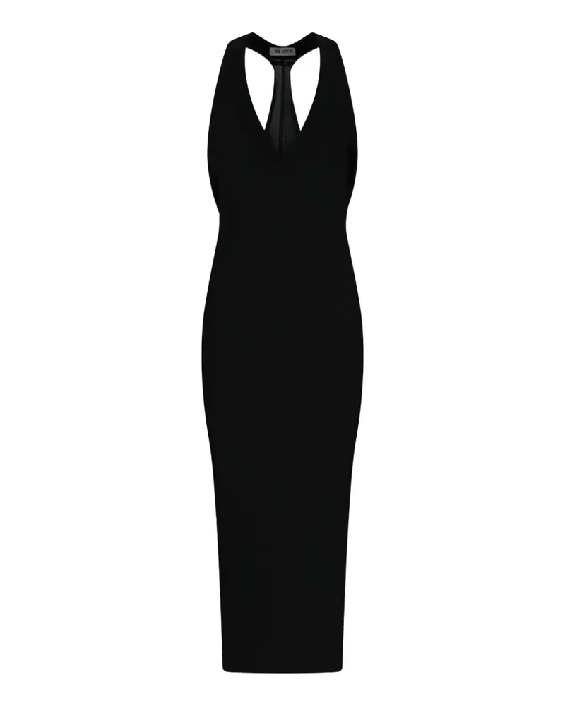 ATTICO draped midi dress - Schwarz Schwarz