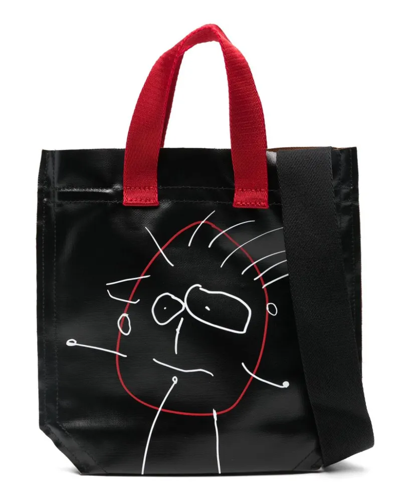 PLAN C Mini Pili and Bianca Tote Bag - Schwarz Schwarz