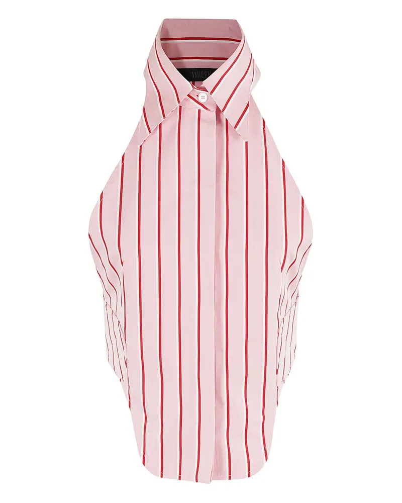 SSHEENA Gestreiftes Neckholder-Top - Rosa Rosa