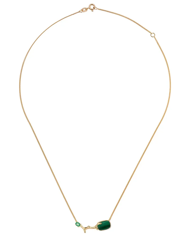 Wouters & Hendrix 18kt Gelbgoldhalskette mit Malachit - YELLOW GOLD Yellow