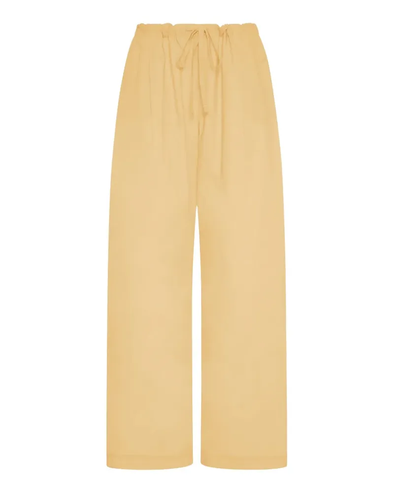 Another Tomorrow pleated drawcord trousers - Gelb Gelb