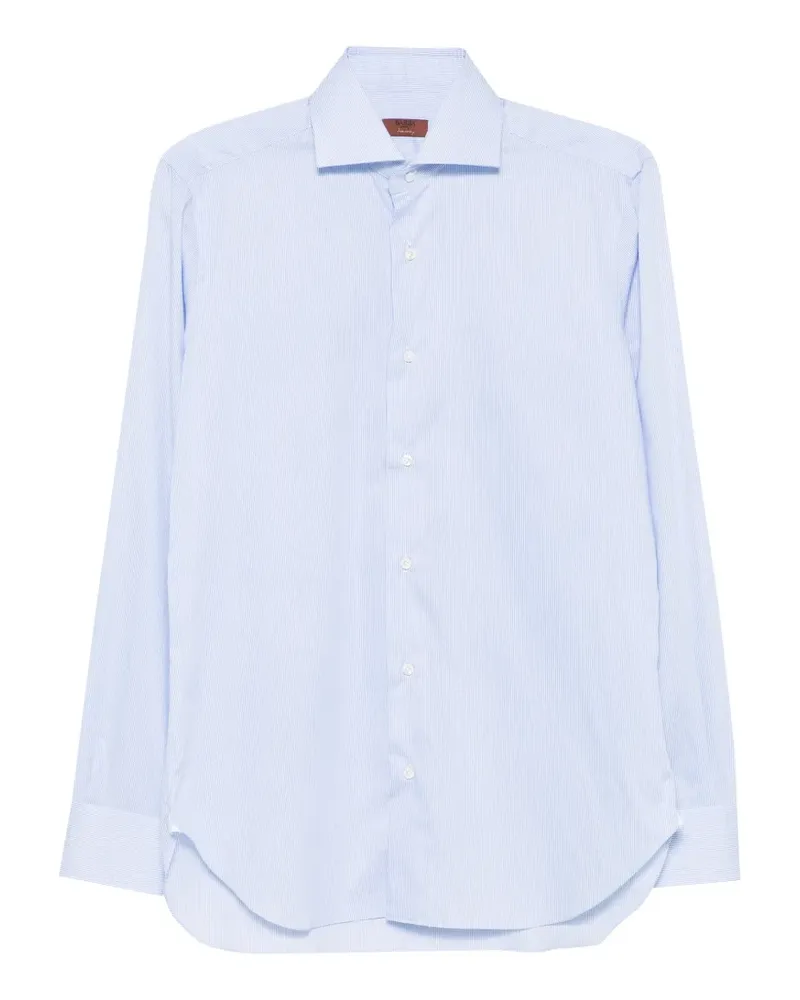 BARBA vertical-stripe long-sleeve shirt - Blau Blau