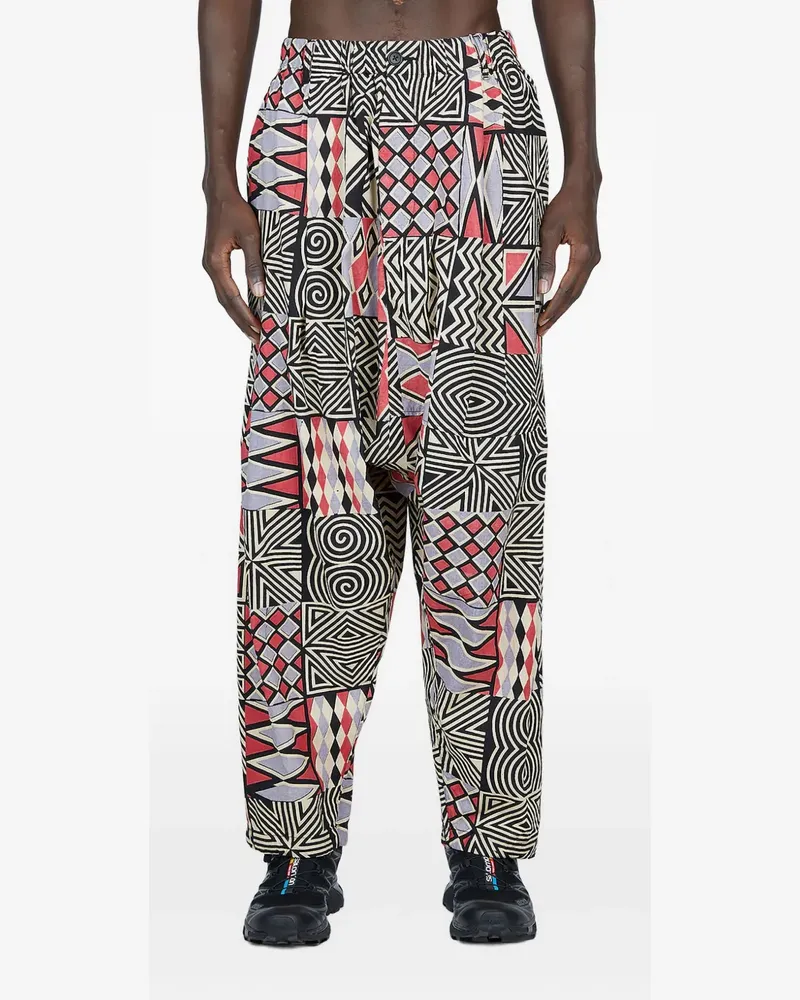 Engineered Garments Bundfaltenhose im Patchwork-Look - Schwarz Schwarz