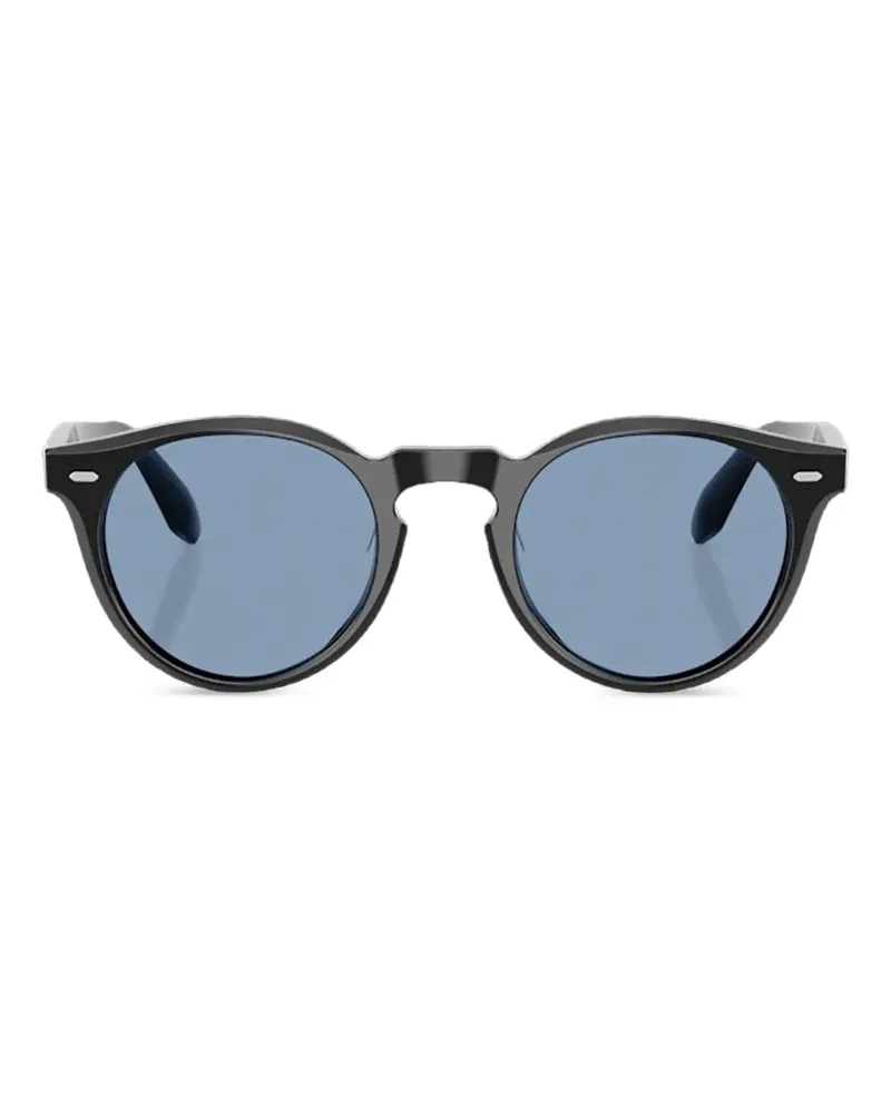 Oliver Peoples N.07 Sun Sonnenbrille mit rundem Gestell - Schwarz Schwarz
