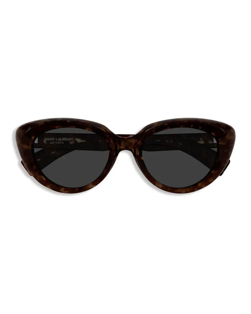 Saint Laurent Cat-Eye-Sonnenbrille mit grauen Gläsern - Braun Braun