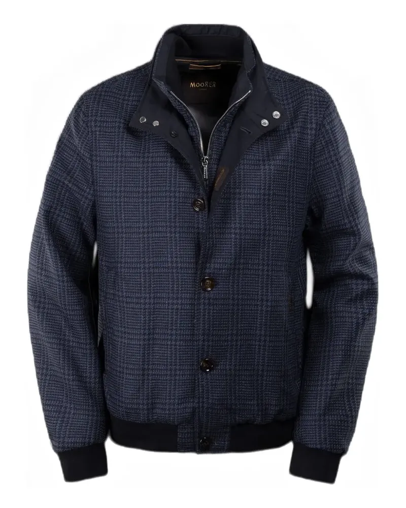 MOORER Bernie-Lp6 Bomberjacke mit doppeltem Kragen - Blau Blau