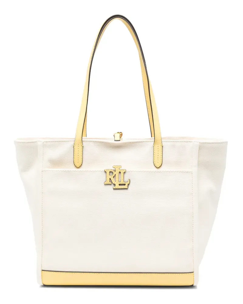 Ralph Lauren Cameryn Tote Bag aus Canvas mit Logo-Schild - Nude Nude
