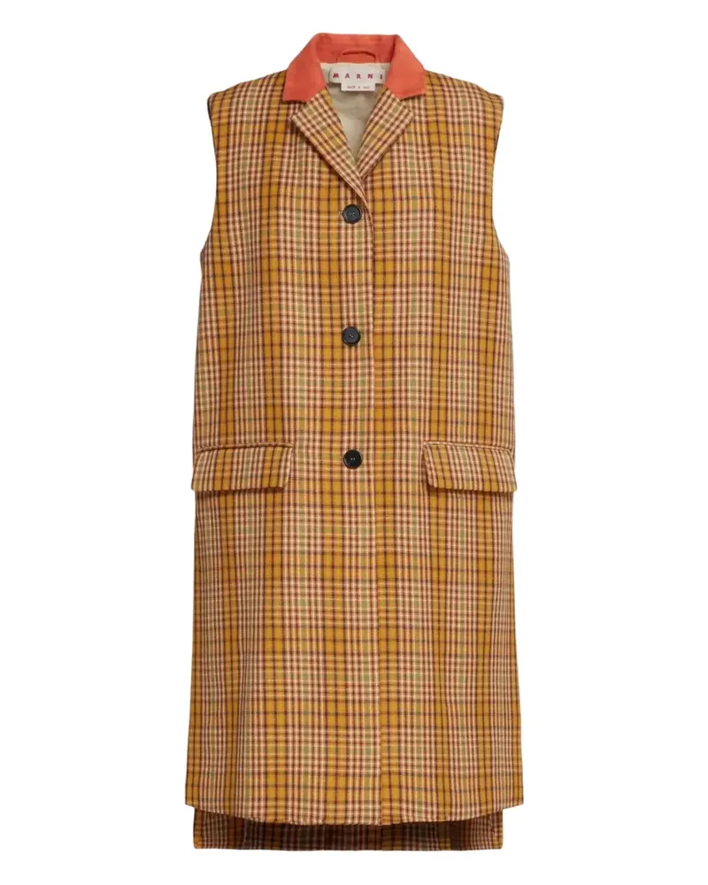 Marni checked gilet - Braun Braun