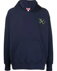 Kenzo Hoodie mit Logo-Stickerei Blau