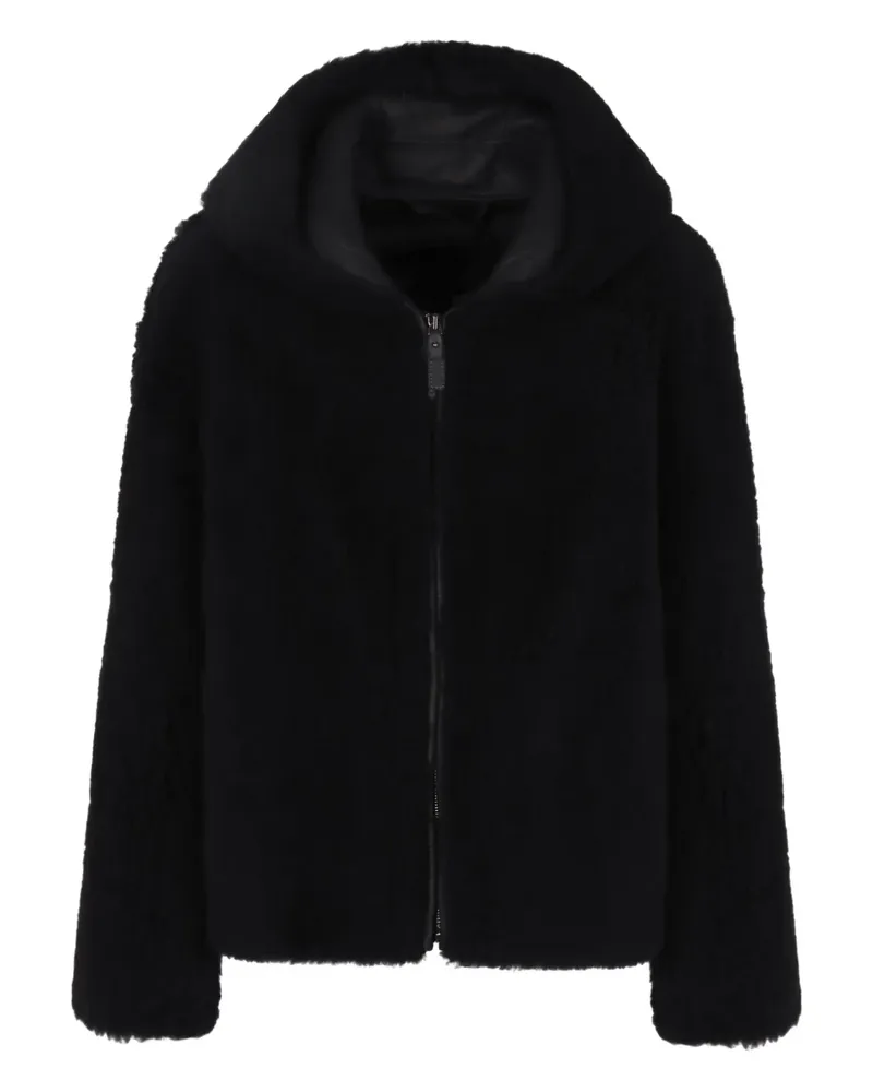 Max Mara Fleecejacke mit Kapuze - Blau Blau