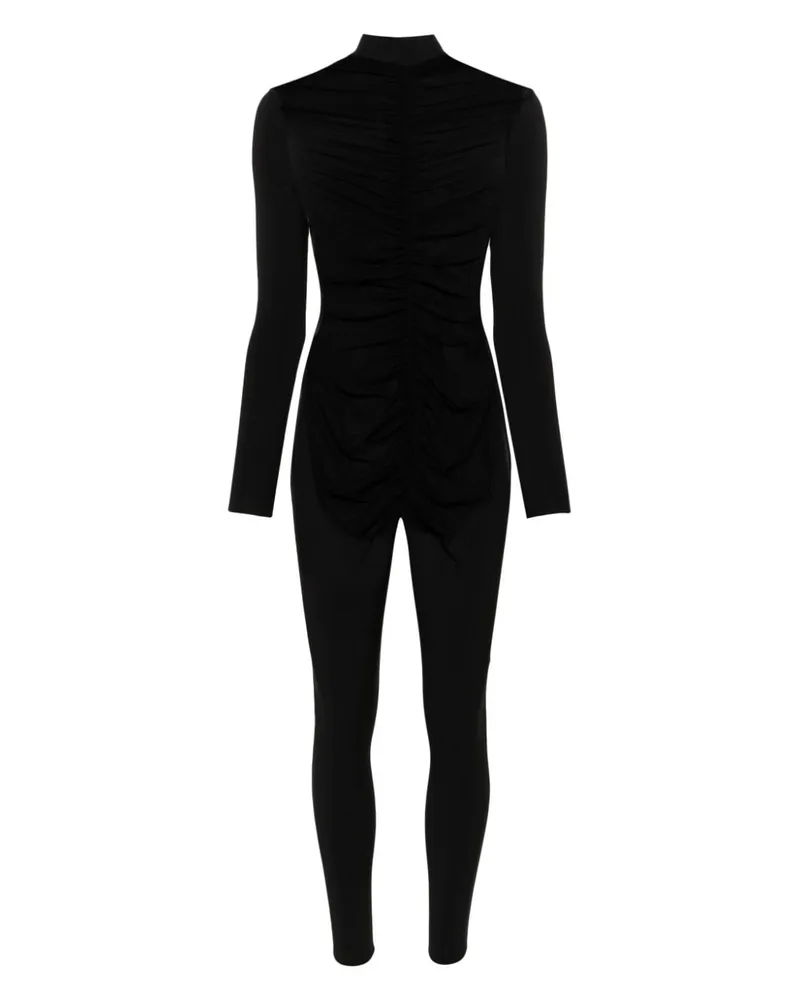 Maison Close Catsuit mit Stehkragen Schwarz