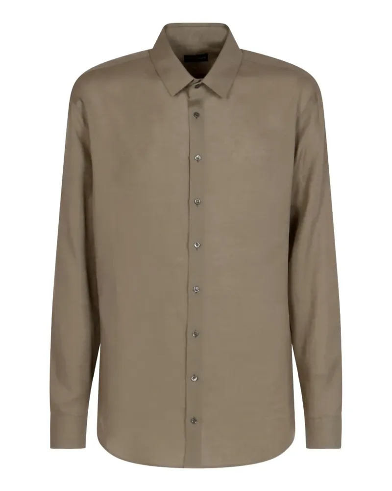 Giorgio Armani Hemd mit spitzem Kragen - Braun Braun