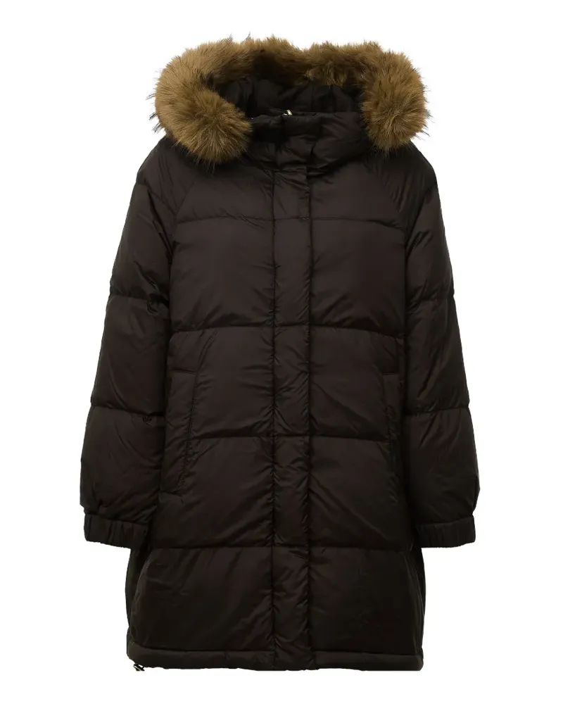 Max Mara Anfora faux-fur-trim puffer coat - Braun Braun