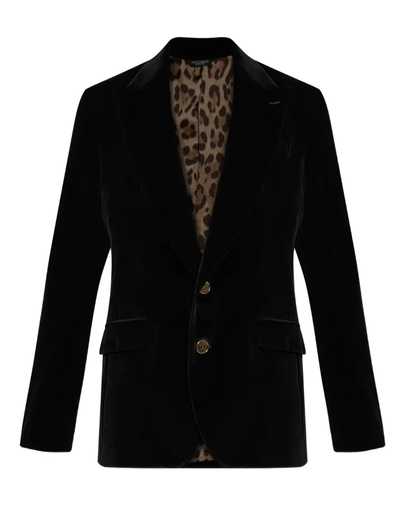 Dolce & Gabbana Sakko in Samtoptik - Schwarz Schwarz