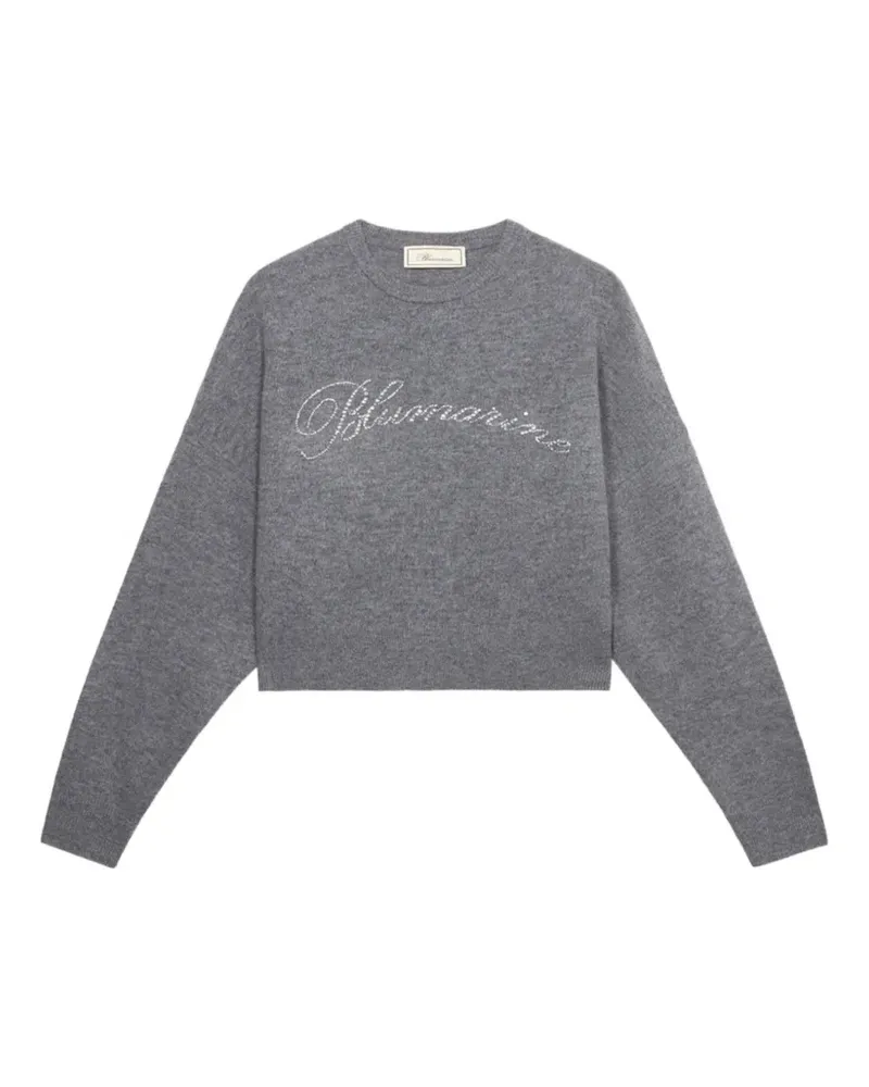 Blumarine Sweatshirt mit Strass-Logo - Grau Grau