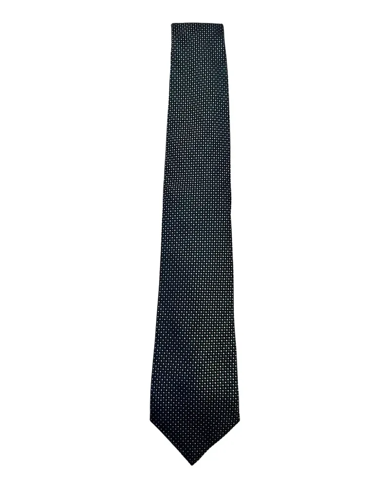 Kiton geometric-pattern silk tie - Blau Blau