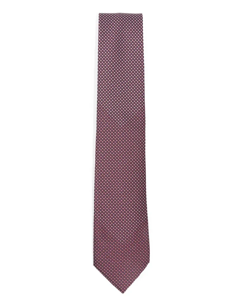 Brioni Geometrisch gemusterte Krawatte - Rot Rot