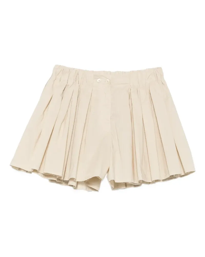Jucca pleated elasticated-waist shorts - Nude Nude
