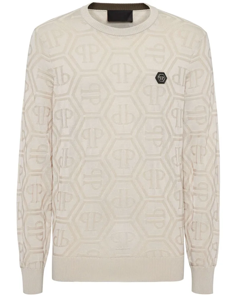 Philipp Plein Pullover mit Jacquard-Logo - Nude Nude