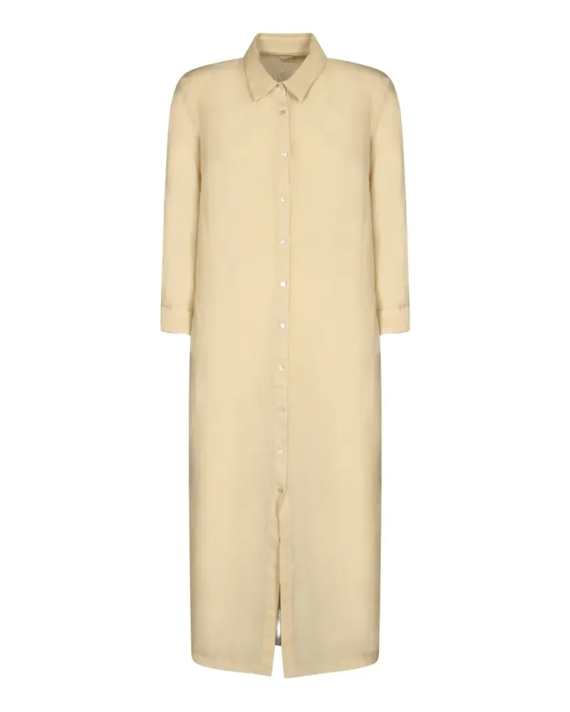 120% Lino button-up midi shirt dress - Nude Nude