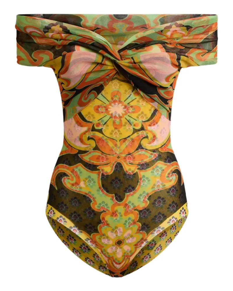 Etro Body mit Blumen-Print - Grün Grün