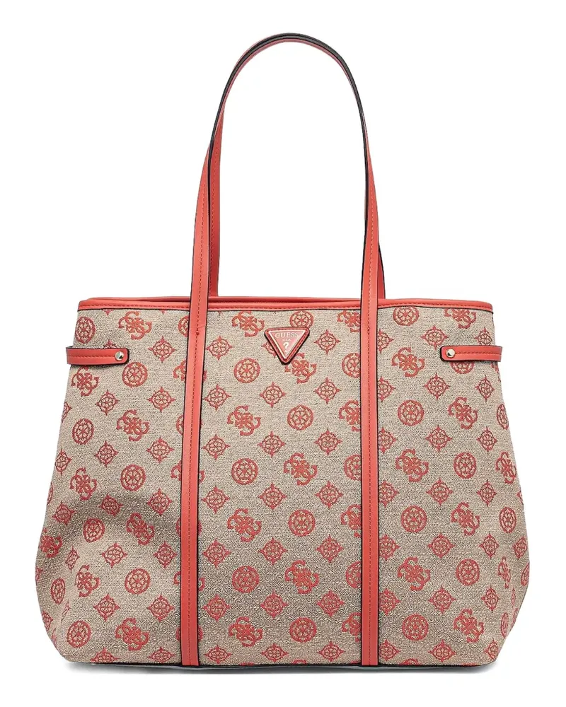 Guess Handtasche aus Monogramm-Canvas - Nude Nude