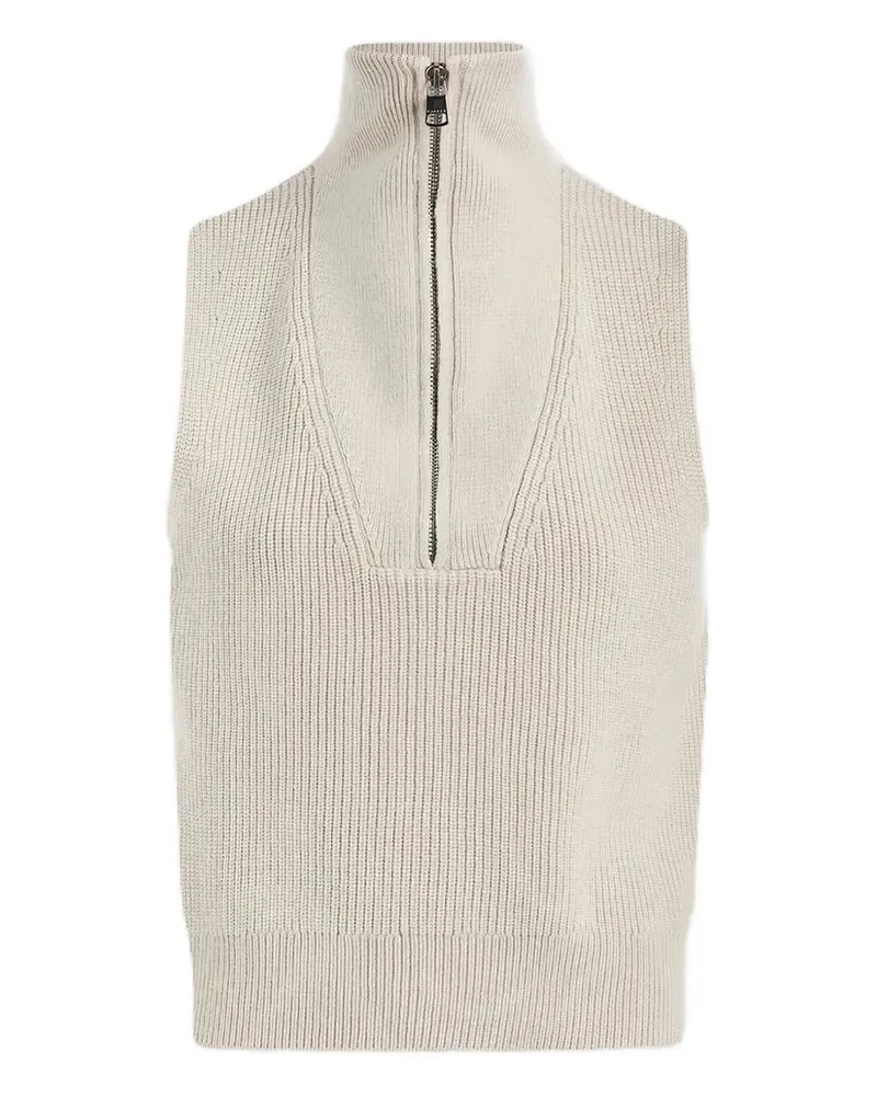 Varley half-zip sleeveless knitted top - Nude Nude