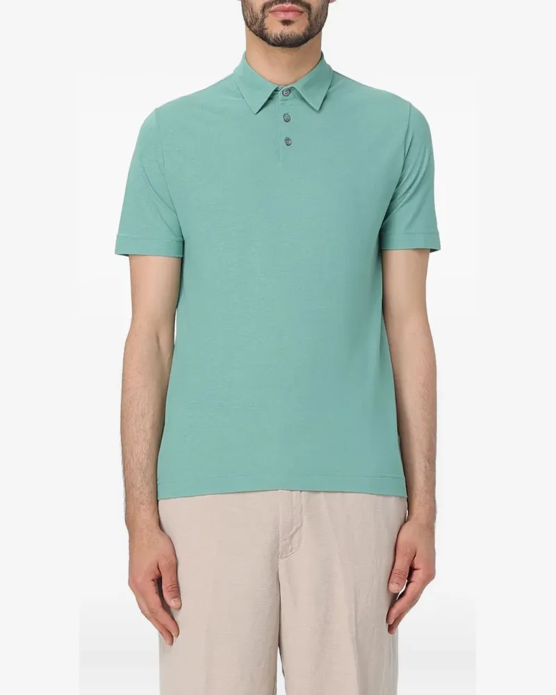 Zanone Poloshirt mit Knopfleiste - Grün Grün