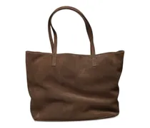 Schultertasche mit Logo - Braun