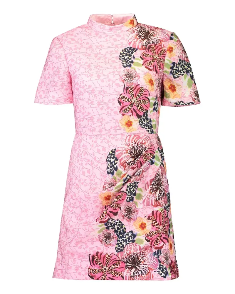 Saloni draped floral mini dress - Rosa Rosa