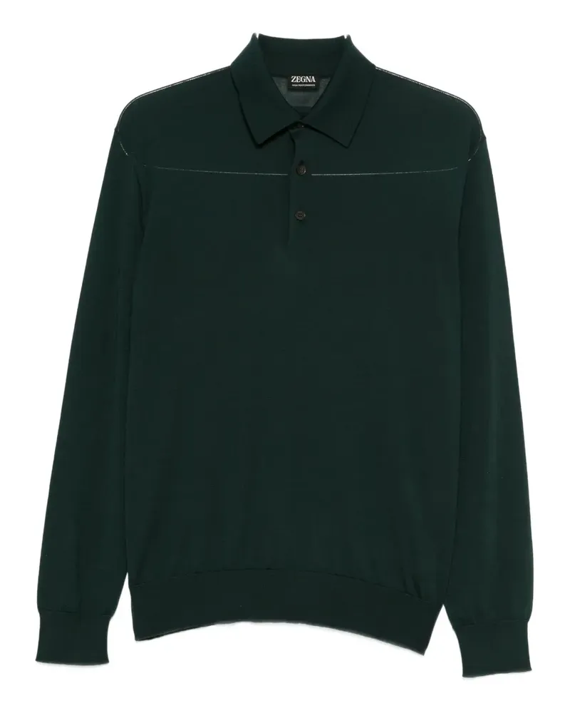 Ermenegildo Zegna Langärmeliges Poloshirt - Grün Grün