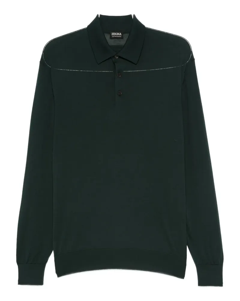 Ermenegildo Zegna Langärmeliges Poloshirt - Grün Grün