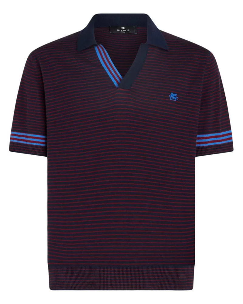 Etro Gestreiftes Poloshirt Blau